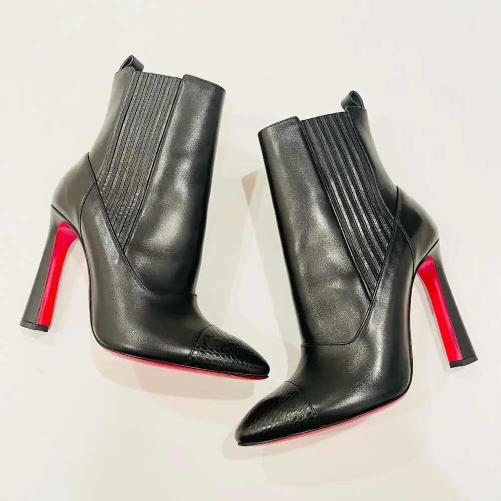 Christian Louboutin Me in the 90's Calf High Black Leather Boots EU40 - Picture 2 of 11